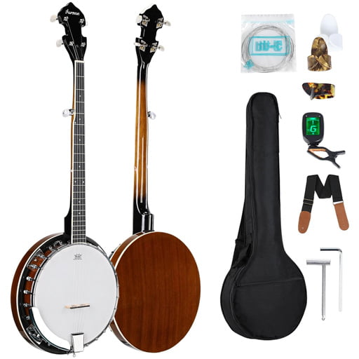 
Asmuse 5 String 38" Banjo Full Size Banjo with 24 Brackets, Banjo Beginner Kit with Bag Tuner Strap Strings Pickup