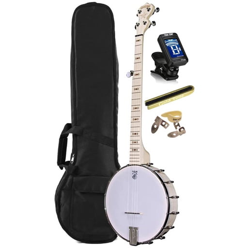 Deering Goodtime 5-String Openback Banjo Instrument Alley Package with Padded Gig Bag, True Tune Tuner, Mute and Picks